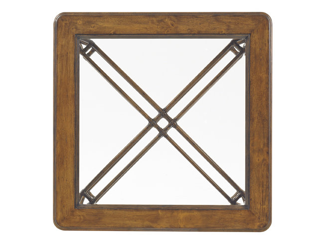 Capri Transitional Brown Square Cocktail Table with Storage