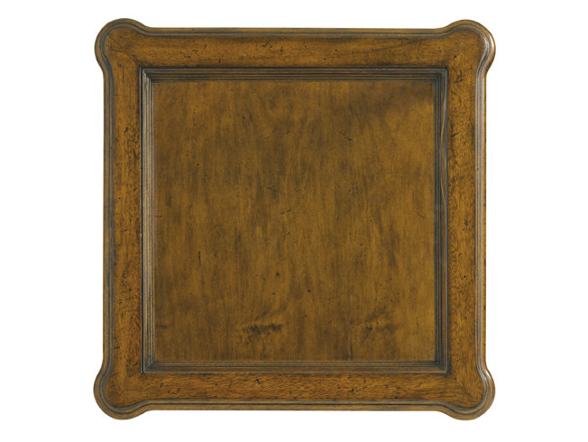 Brown Wood and Glass Square End Table with Storage