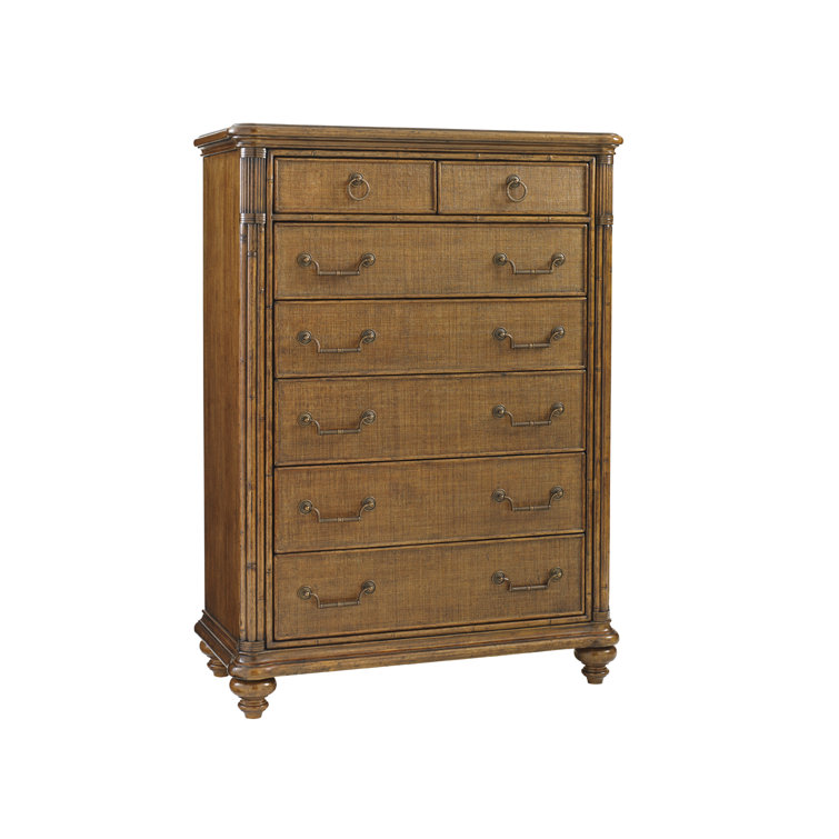 Bali Hai Caribbean Sunset 7-Drawer Cherry and Bamboo Chest