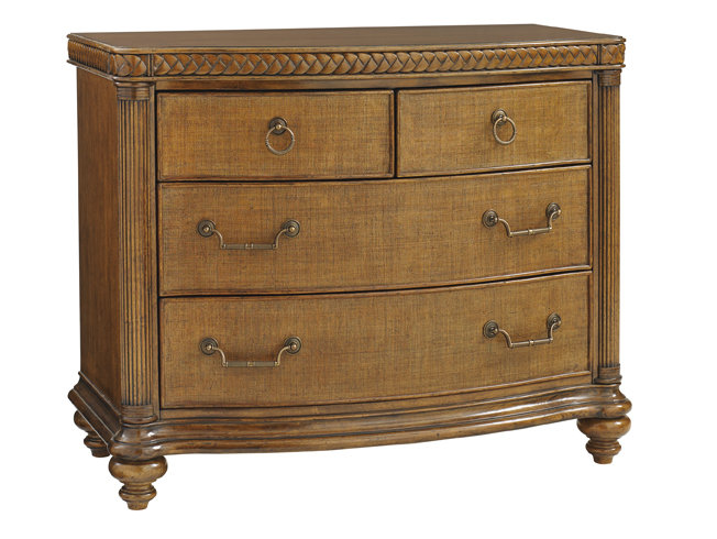 Brown Coastal Wood Four-Drawer Bachelor's Chest