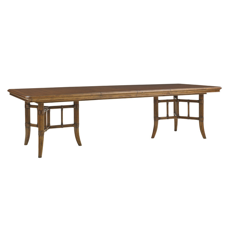 Brown Rectangular Extendable Wood Dining Table