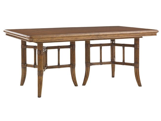 Brown Rectangular Extendable Wood Dining Table