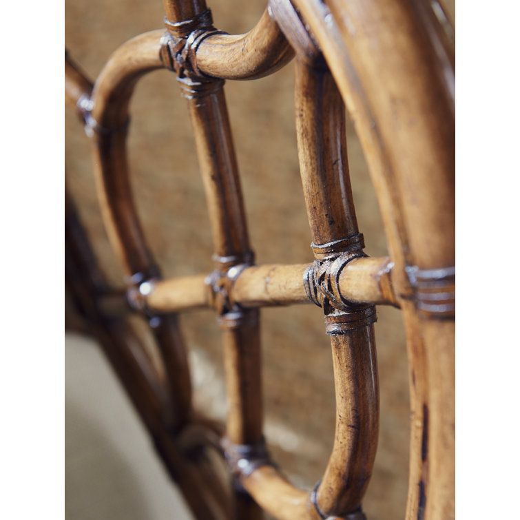 Ivory Transitional Oval Back Rattan Side Chair