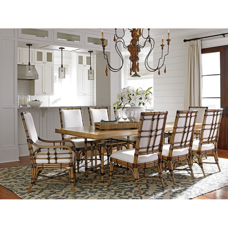 Brown Extendable Bamboo and Wood Dining Table