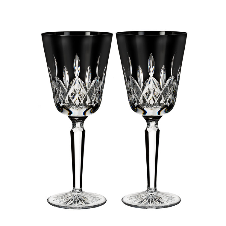 Lismore 8.5 oz Black Hand Blown Crystal Wine Goblet