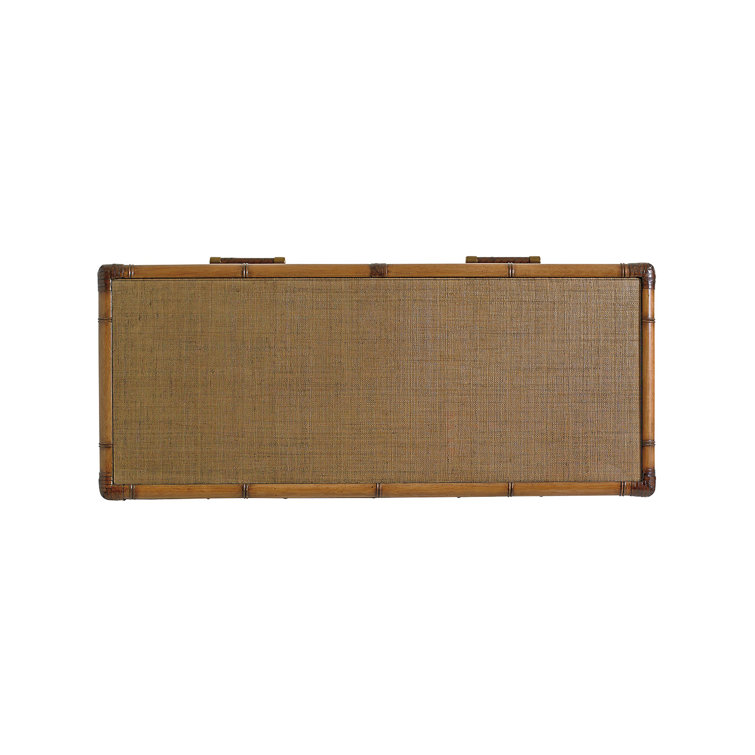 Bermuda Sands 44'' Transitional Brown Raffia & Bamboo 4-Drawer Chest