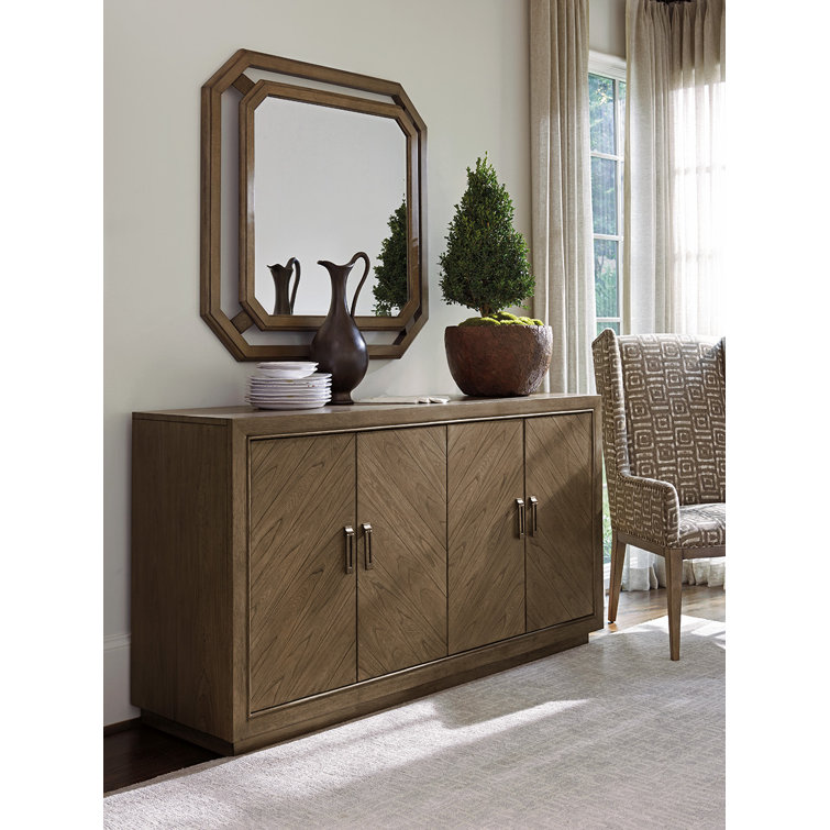 Cypress Point 69'' Gray-Brown Transitional Buffet with Cord Management