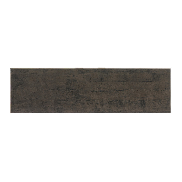 Cypress Point Weathered Driftwood King Bed with Textured Metal Accents