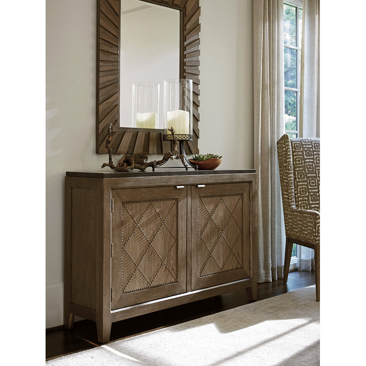 Cypress Point Weathered Driftwood King Bed with Textured Metal Accents