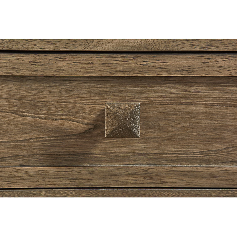 Transitional Gray-Brown Concave Front 1-Drawer Nightstand
