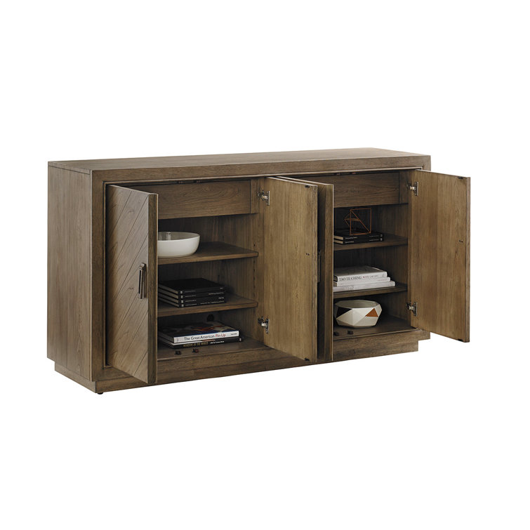 Cypress Point 69'' Gray-Brown Transitional Buffet with Cord Management