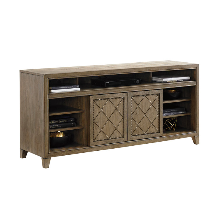 Hatteras Gray 65.5'' Elm Veneer Bed with Integrated Media Console
