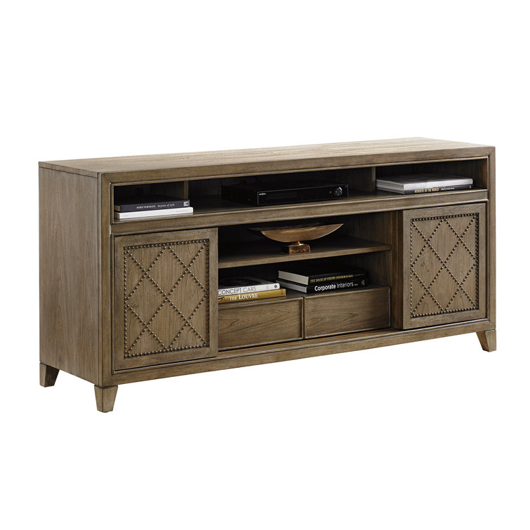 Hatteras Gray 65.5'' Elm Veneer Bed with Integrated Media Console