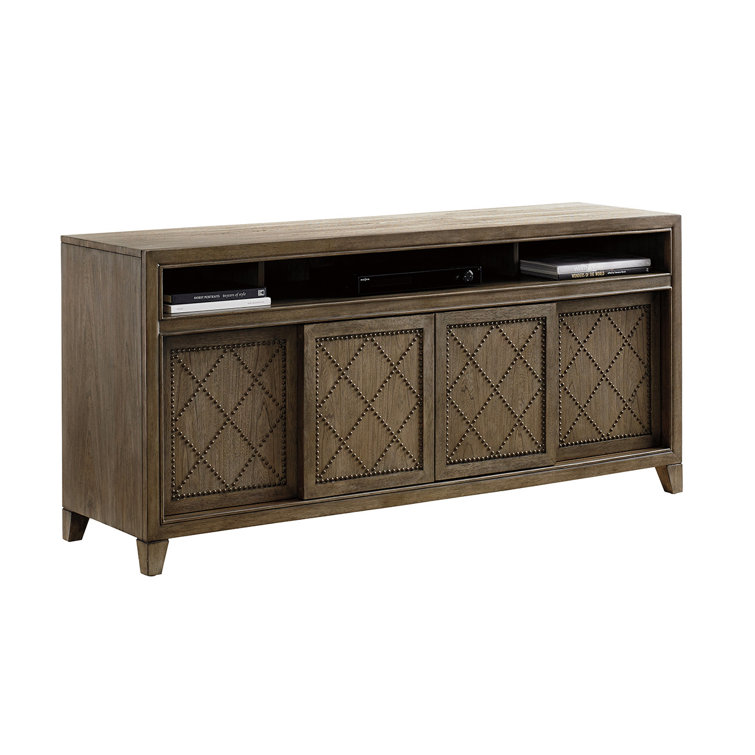 Hatteras Gray 65.5'' Elm Veneer Bed with Integrated Media Console