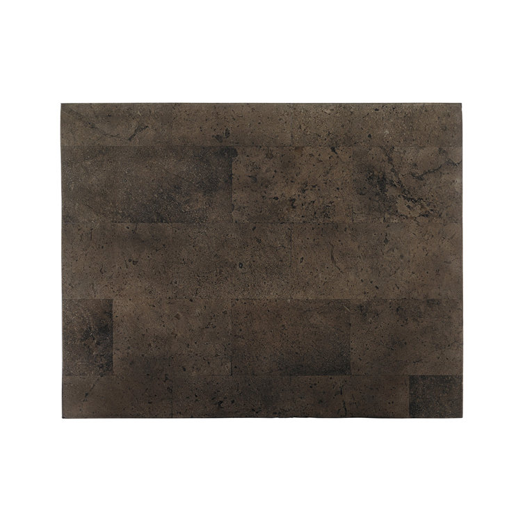 Transitional Gray Stone and Metal Rectangular End Table