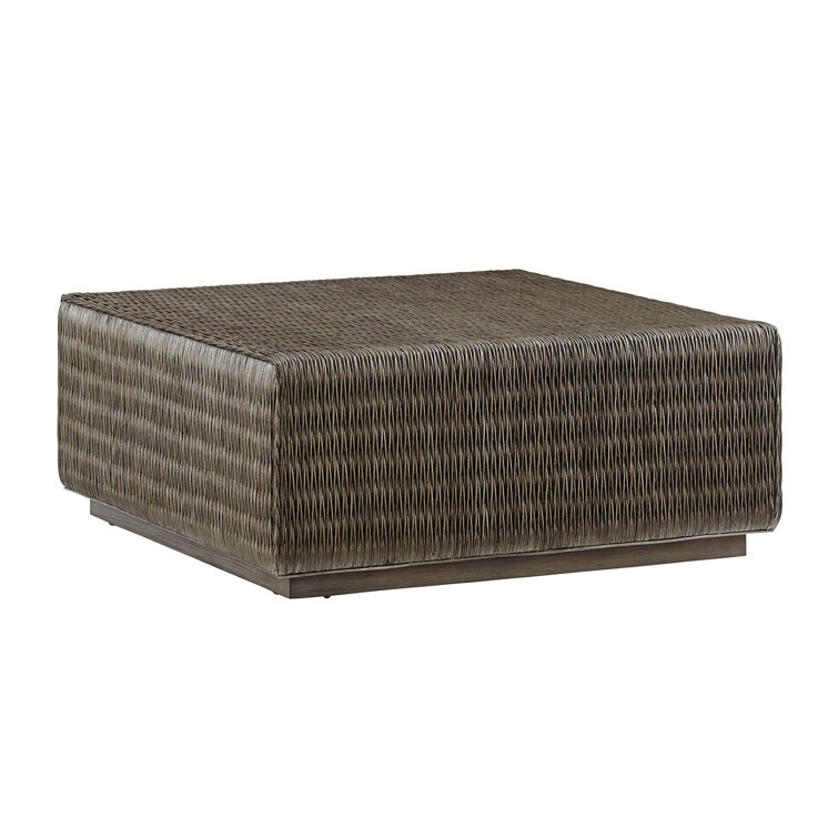 Transitional Smoke Gray Square Cocktail Table with Storage