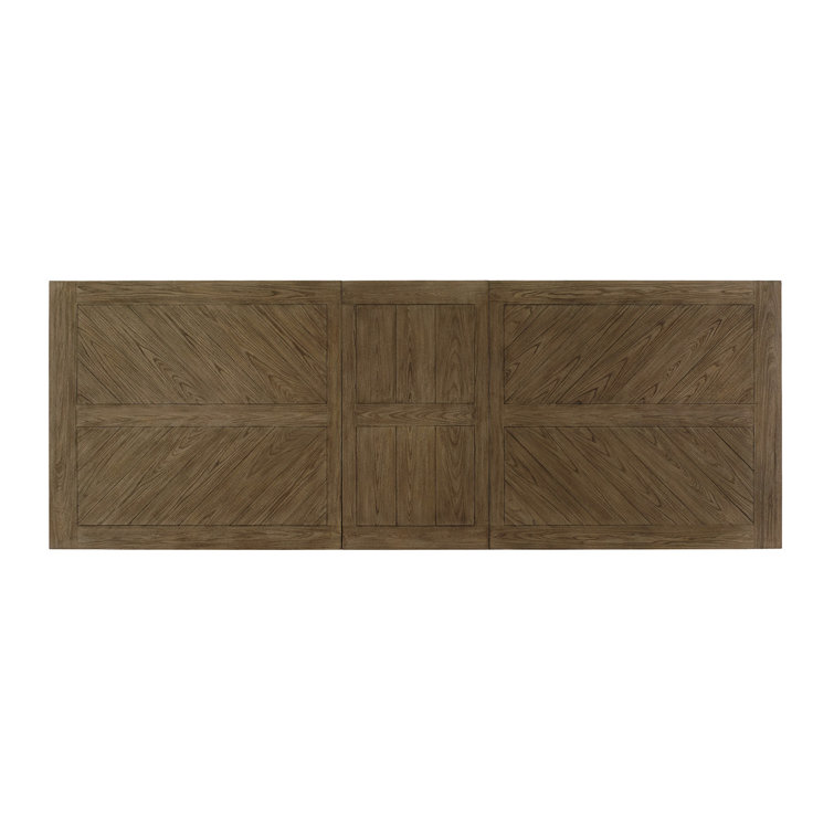 Hatteras Gray Elm Extendable Dining Table with Metal Trestle Base