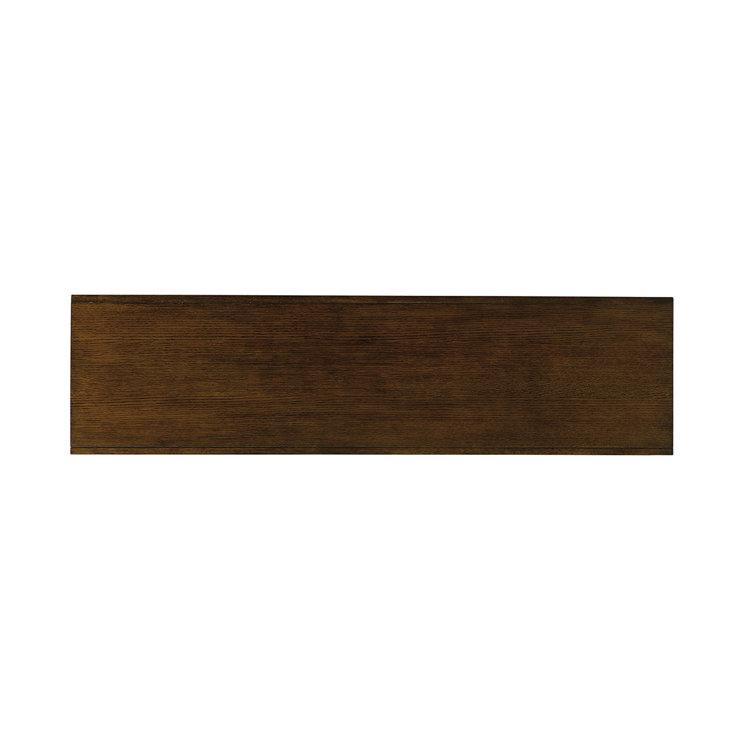 Transitional Mocha and Bronze 60" Metal and Wood Console with Storage