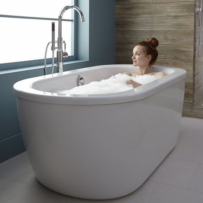 Arctic White 66'' Freestanding Acrylic Soaking Bathtub
