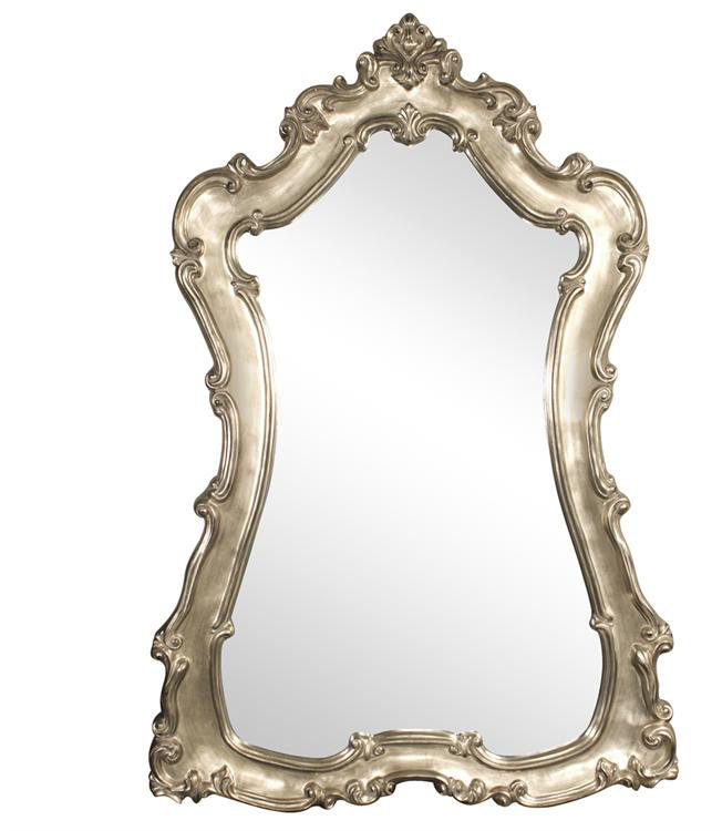 Lorelei Champagne Silver Oversized Rectangular Wood Wall Mirror