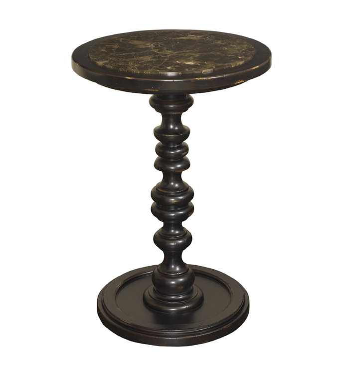 Kingstown Round Brown Wood and Metal Accent Table