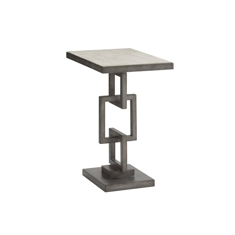 Deerwood 20" Gray Wood and Metal Rectangular Side Table