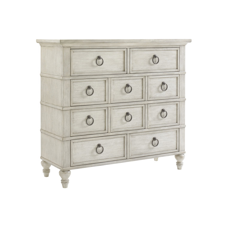 Coastal Cream 10-Drawer Turned Feet Spacious Dresser