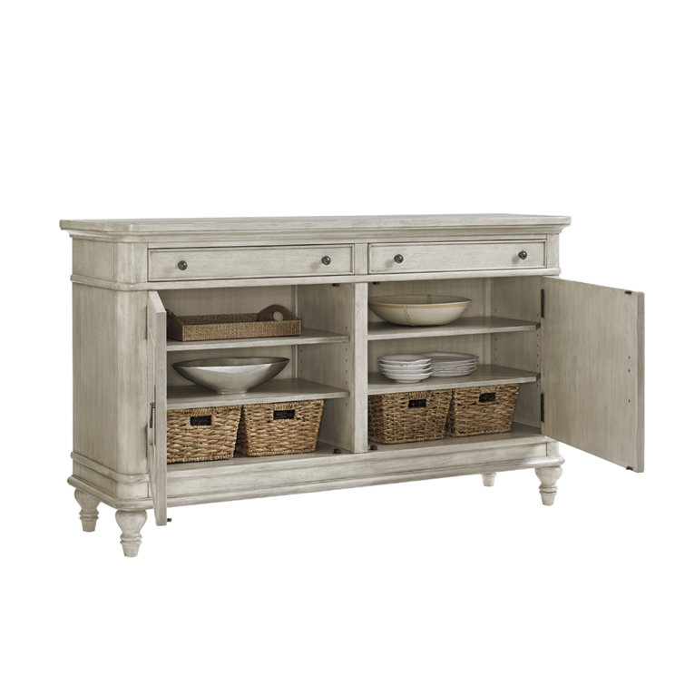 Cream Transitional Oak 72" Buffet with Drawers