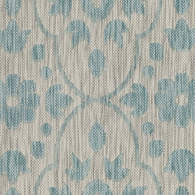 Grey and Aqua Medallion Tufted Reversible Rug