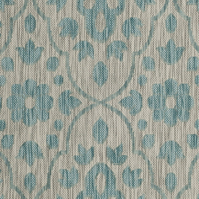 Grey and Aqua Medallion Tufted Reversible Rug