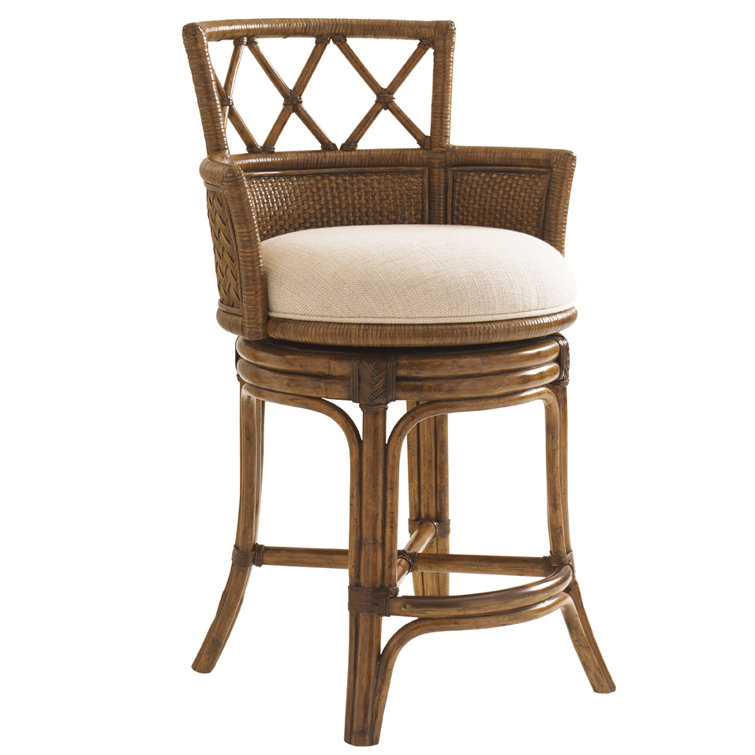 Tommy Bahama Home Bali Hai Swivel Upholstered Counter Stool