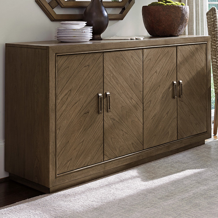 Cypress Point 69'' Gray-Brown Transitional Buffet with Cord Management