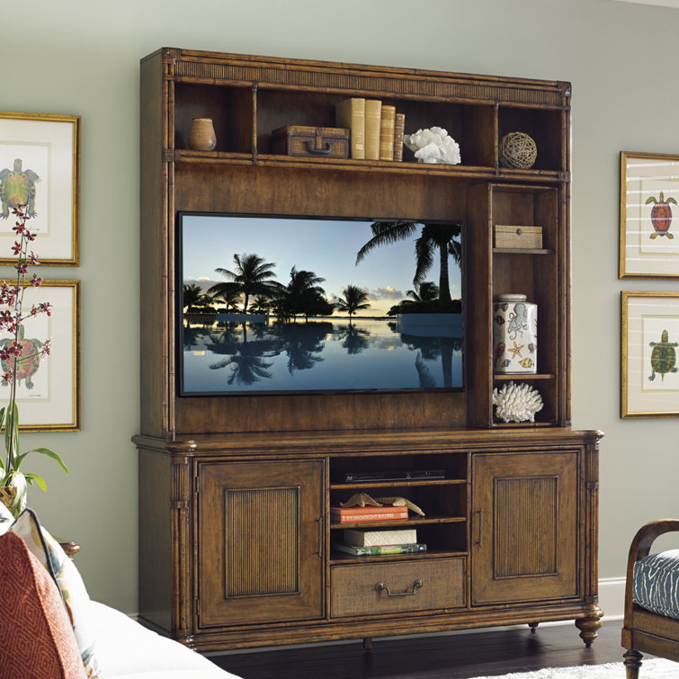 Bali Hai Pelican Cay 74" Brown Transitional Media Console
