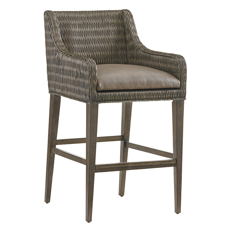 Cypress Point Turner Smoke Gray Metal and Leather Counter Stool