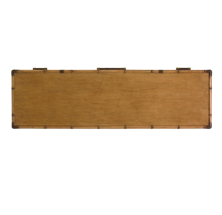 Twin Palms 68" Brown Coastal Woven Raffia 12-Drawer Dresser