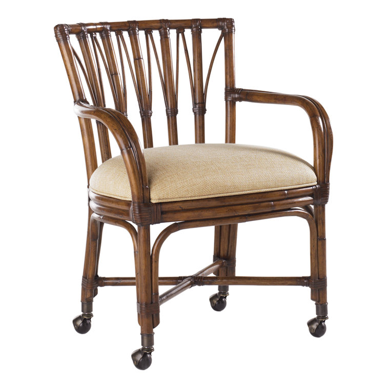 Island Estate Traditional Beige Rattan Game Chair with Casters