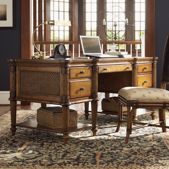Fraser Island Black Executive Desk with Filing Drawer
