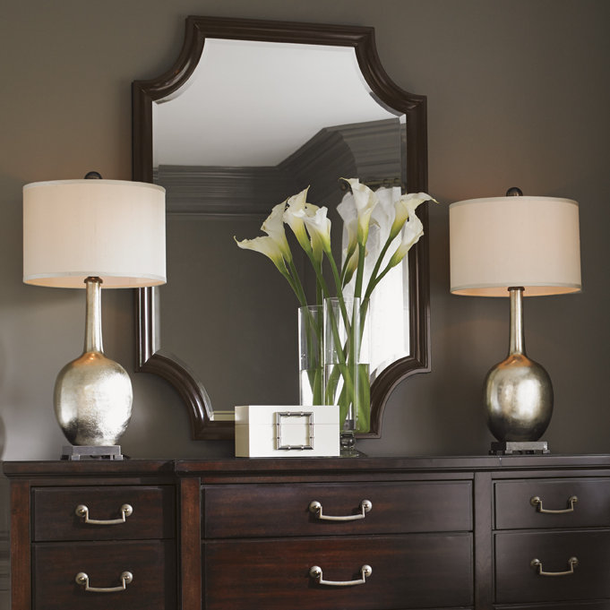 Transitional Brentwood Brown Wood Dresser with Silver Accents