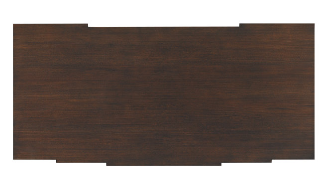 Brown Wood Executive Desk with Drawers and Keyboard Tray