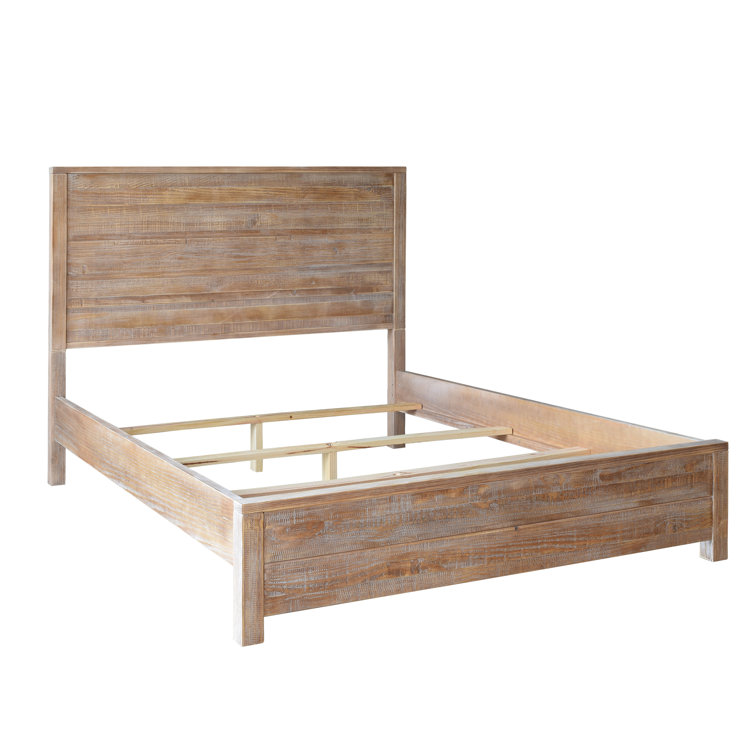 Montauk Rustic Off-White Solid Pine Wood King Bed