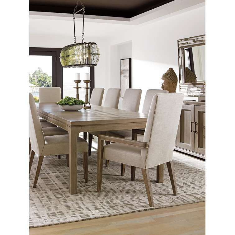 Dove Gray Linen Upholstered Wood Arm Chair