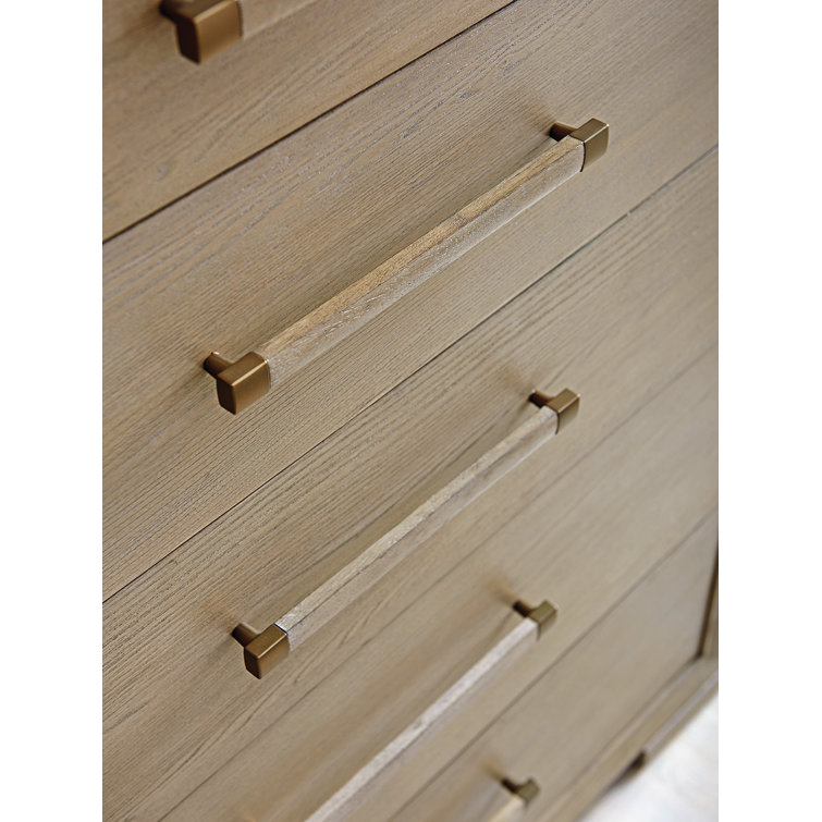Gray Aged Silver 7-Drawer Tall Wooden Chest
