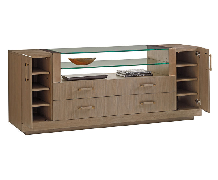 Gray Oak 76" Media Console with Cabinets