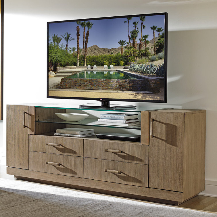 Gray Oak 76" Media Console with Cabinets