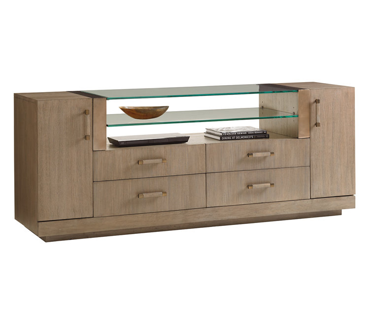 Gray Oak 76" Media Console with Cabinets