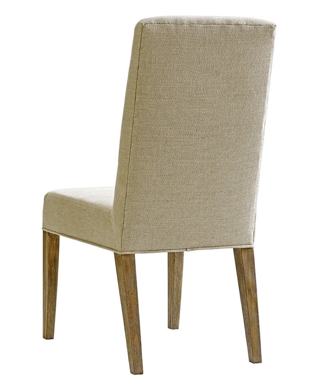 Natural High Back Beige Linen Upholstered Side Chair