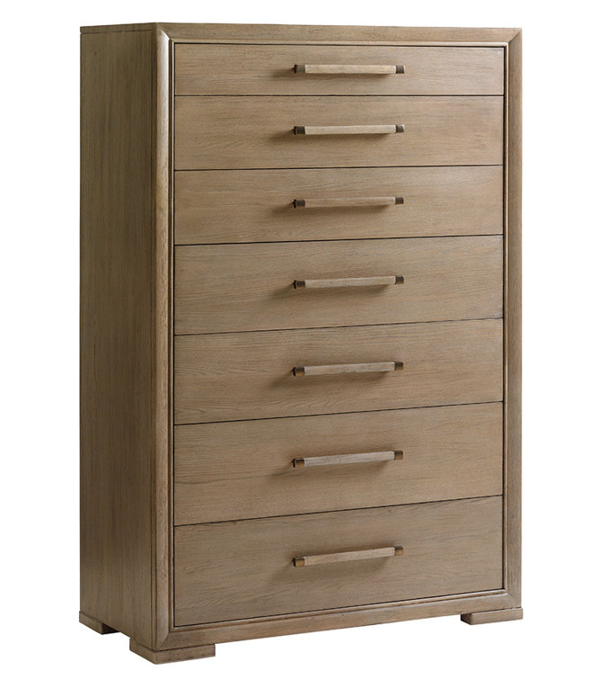 Gray Aged Silver 7-Drawer Tall Wooden Chest