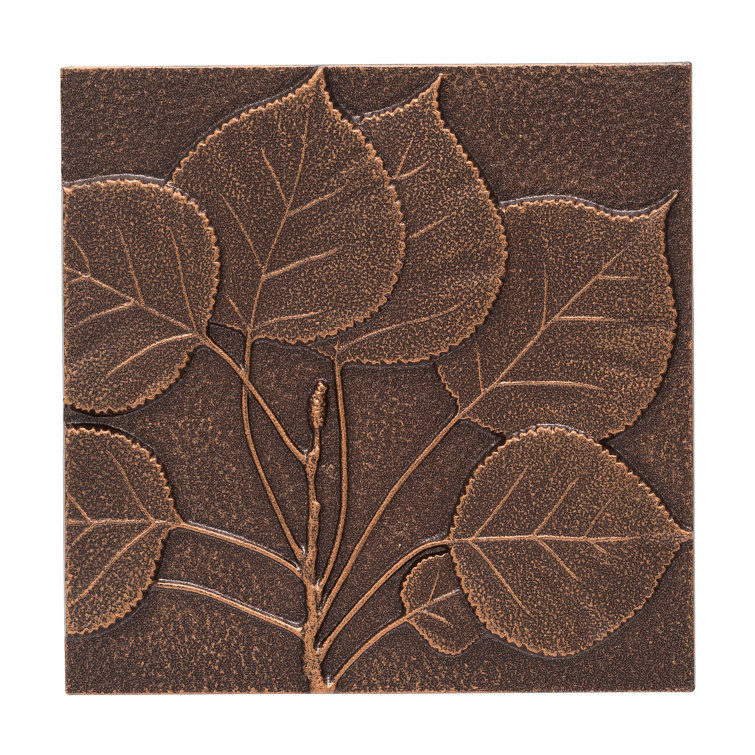 Antique Copper Aspen Leaf Cast Aluminum Wall Sculpture