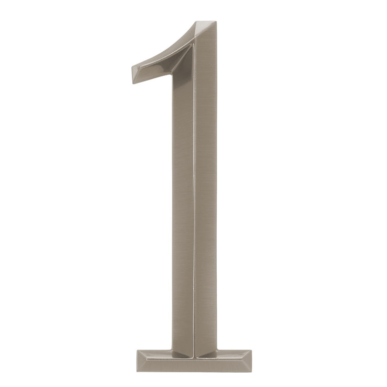6-Inch Polished Nickel Metal Number 2 House Address