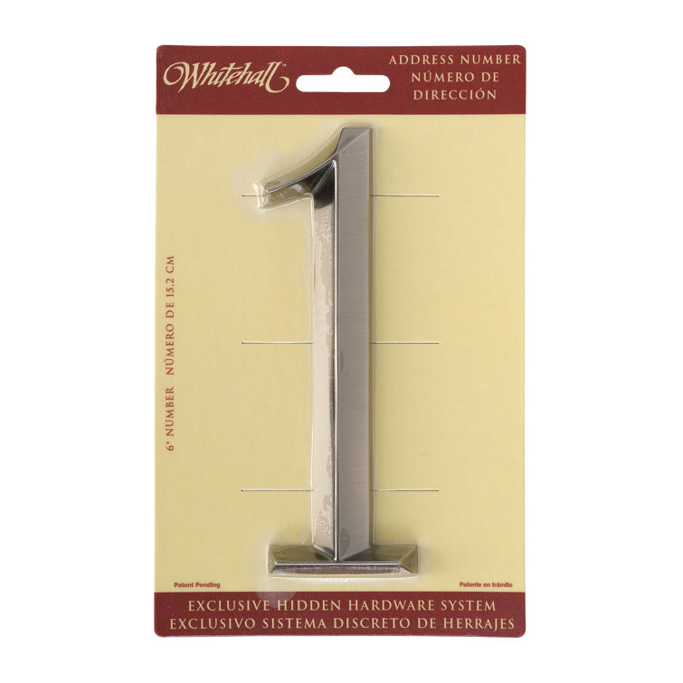 6-Inch Polished Nickel Metal Number 2 House Address
